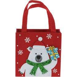 Karácsonyi filc ajándéktáska, 18 x 18 cm