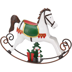 Fém hintaló, karácsonyi figura 34 cm