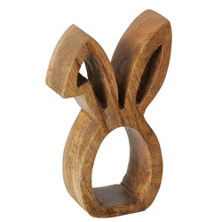 Húsvéti nyuszi szalvétagyűrű HOPS, mangófából, 4 darab