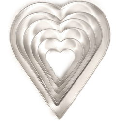 Süteményformák készlete, szív, 6 darab