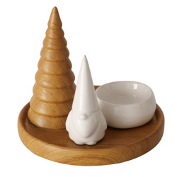 AMIRA tealight gyertyatartó fenyőfával, Ø 13 cm