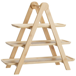 Háromszintes falatozó tálca FLUX, bambusz, 43 x 18 x 39 cm