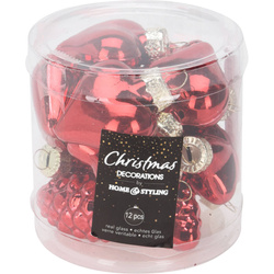 Karácsonyi díszek készlete különböző formákban, 12 db.