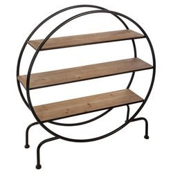 Yara háromszintes kerek polc, praktikus bútor MDF polcokkal.