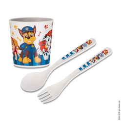 Bögre + evőeszköz készlet, EASY EATER PSI PATROL, 3 darab, KOZIOL