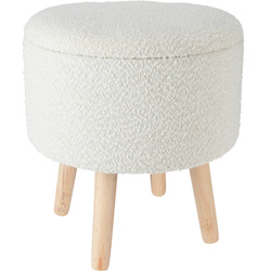 Teddy ülésű puff, fenyő lábakkal, Ø 40 cm