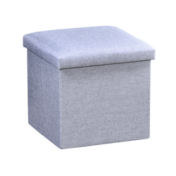 Tárolós puff, len utánzat, 38 x 38 cm