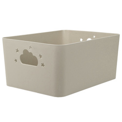 NEBULA tárolókosár felhő- és csillagformájú fogantyúkkal, magassága 11 cm, szürke