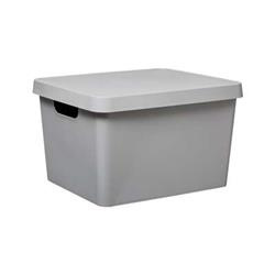Zárható fedeles tárolóedény, szürke, 17 l