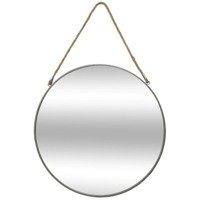 Dekoratív fali tükör, kerek, Ø 55 cm, szürke