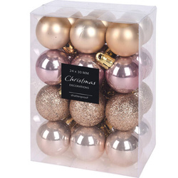 Karácsonyi díszek, Ø 3 cm, 24 darab