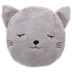 Díszpárna gyerekágyhoz, macska minta, 27 x 27 cm