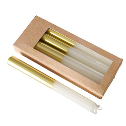 Színes gyertyák arany színű talppal, 4 darab