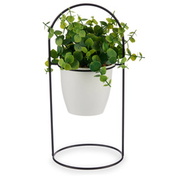 Művirág cserépben és fém talapzaton, Ø 21 x 30 cm