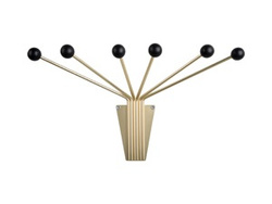 NEPTUNE falra szerelhető ruhafogas, arany, 11,5 x 22 x 52 cm