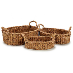 Ovális tengeri fű kosarak GOW, 3 darab
