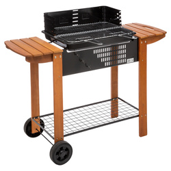 Rozsdamentes acél rácsos kerti grill, AZUR, mobil BBQ asztal