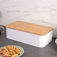 Fém kenyértartó bambusz vágódeszkával, 2 az 1-ben, ZELLER