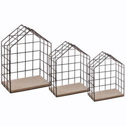 Dekoratív polc HOME, 3 darabos készlet, fekete