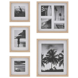 ERIN tölgy színű fényképkeret készlet, 5 különböző méretű keret.