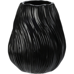 Csíkos porcelán váz, 15 x 18 cm