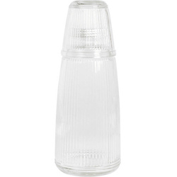 Üveg palack csavaros kupakkal és pohárral, 1000 ml