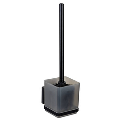 Négyzet alakú WC-kefe tartó QUADRO, fúrás nélküli szerelés, fekete