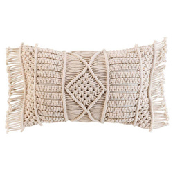 MACRALINA pamut díszpárna, makramé, 30 x 50 cm