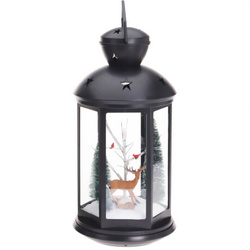 Ünnepi jelenetet ábrázoló lámpás, 43 cm