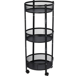 Összecsukható, kerekeken lévő konyhai kocsi, 3 szintes
