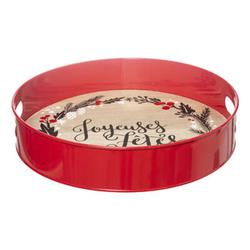 Díszes tálca ünnepi mintával, Ø 35 cm