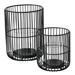 Fém lámpa üvegbetétes CINDY, 14 - 20 cm