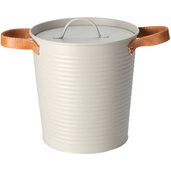 Fém jégvödör, zárható, bőr fogantyúkkal, Ø 19,5