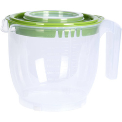 Keverőtál fedéllel, mérőedény, 2200 ml