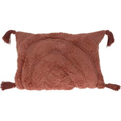 Dekoratív párna tufolt pamutból, bojtokkal, szivárvány, 30 x 50 cm