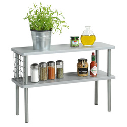 Konyhai fűszer- és eszköztartó polc, 2 szintes, KESPER, szürke