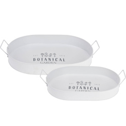 BOTANIKAI tálca, széles fogantyúkkal, fém, 2 darab