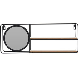 Dekoratív polcóka kis tükörrel, 2 szinten, 59 x 20 cm