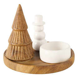 OVE gyertya tartó hóemberrel és fenyőfával, Ø 13 cm