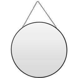 Kerek FALIKÉP tükör akasztóval, fekete