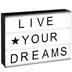 Fénydoboz lámpa feliratokkal