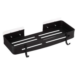 Fekete, alumínium fürdőszobai polc zuhanyzóhoz, 32,5 x 13 x 5,8 cm