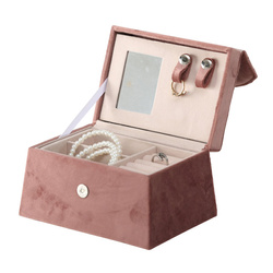 CLEA ékszerdoboz tükörrel, rózsaszín