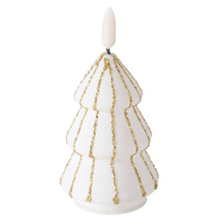 Fenyőfa alakú gyertya műanyag lánggal TORIS, 12 cm