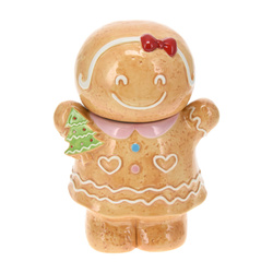 Karácsonyi tároló mézeskalács formájú, 19 x 25 cm, COOKIE