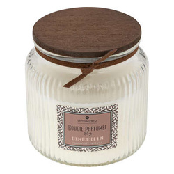 Csíkos üvegben lévő illatgyertya, 330 g