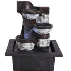 Asztali szökőkút dekoráció, LED világítással, 21,5 x 19 x 26 cm