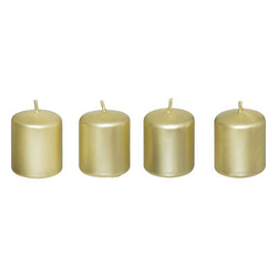 Szatén gyertya készlet, 4 darab, 4 x 4,5 cm