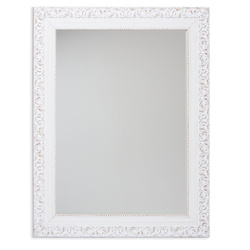 ROMANTIK fali tükör fehér, díszített keretben, 66 x 86 cm