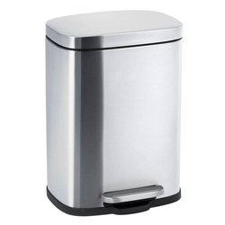 LENO szemetes, pedállal és Easy-Close funkcióval, 5 L, Wenko, ezüst